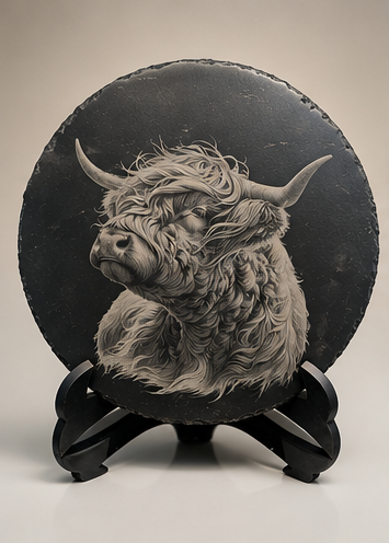 Highland Cow 30cm Slate Plaque