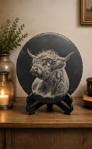 Highland Cow 30cm Slate Plaque