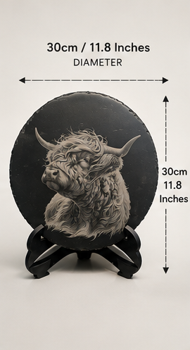 Highland Cow 30cm Slate Plaque