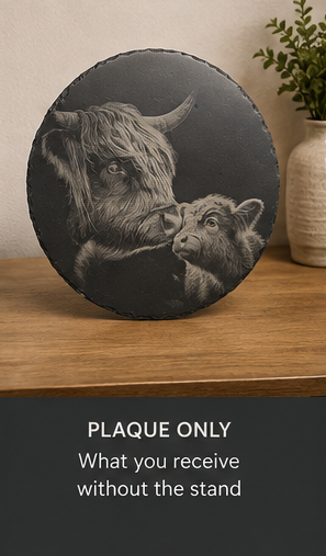 Highland Cow and calf 30cm Slate Plaque