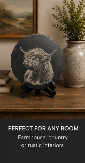 Highland Cow 30cm Slate Plaque