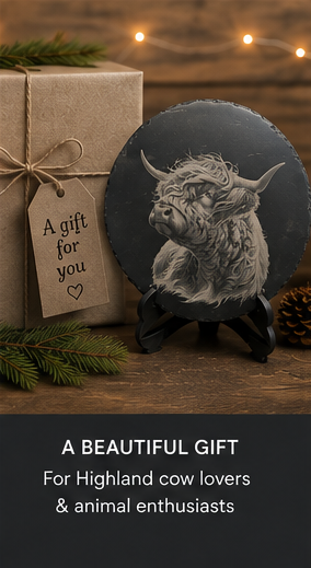 Highland Cow 30cm Slate Plaque