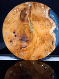 Beech & Resin Wall Clock with Brass inlay | Natural wood grain Home Decor